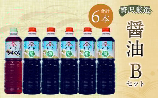 【贅沢厳選】醤油6本 Bセット 1L×6本 九州醤油 薄口 濃口福岡県筑後市15000調味料・油醤油