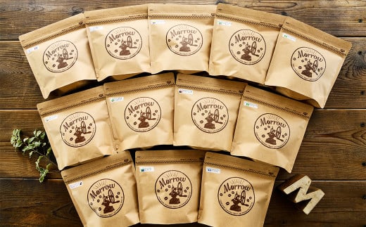【定期便】自家焙煎 珈琲 Little Morrow 6ヵ月(100g×2種×6回)【豆タイプ】福岡県筑後市24000お茶・飲料コーヒー・紅茶