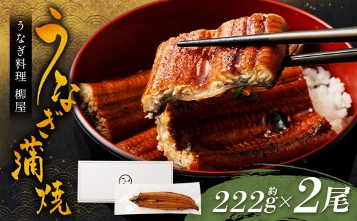 「うなぎ料理 柳屋」 うなぎ 蒲焼 222g×2尾 計約444g 鰻 蒲焼き たれ付き 山椒 うな重 ひつまぶし 冷凍 福岡県 筑後市福岡県筑後市12000魚介・海産物うなぎ