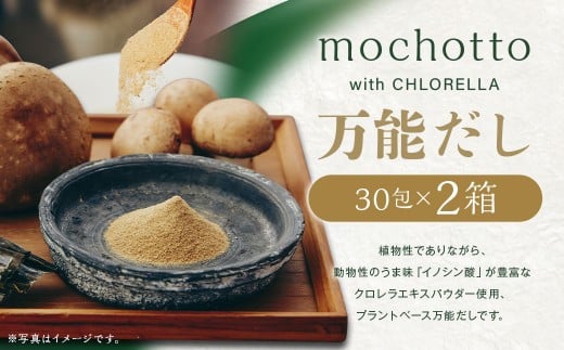 mochotto with CHLORELLA 万能だし 5g×30包×2箱 計300g / 調味料 出汁 だし 野菜出汁 野菜だし 小分け パック 植物由来 植物性 クロレラ 福岡県 筑後市福岡県筑後市10400調味料・油だし