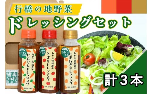 AI-008 行橋の地野菜ドレッシング3本セット福岡県行橋市8000調味料・油ドレッシング