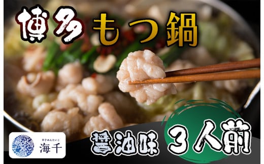 AQ-020_【ご家庭用】博多もつ鍋(醤油味)3人前福岡県行橋市11000鍋セット・総菜・加工食品カレー・シチュー