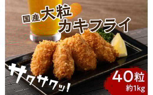 サクサクッ!国産大粒カキフライ40粒(約1kg)【001-0011】福岡県中間市14000魚介・海産物貝類