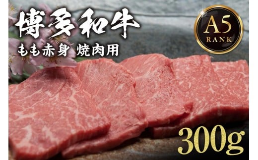 【A5ランク】 黒毛和牛 (博多和牛) もも赤身焼肉用 300g【伊豆丸商店】_HA0202福岡県宗像市10000肉牛肉
