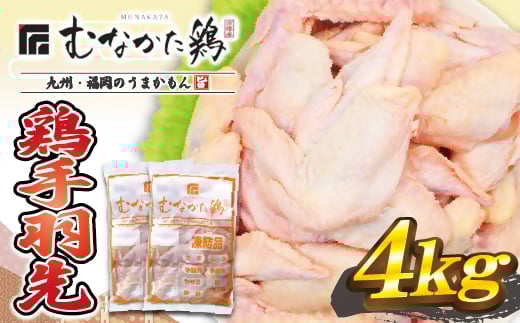 宗像産ブランド鶏【むなかた鶏】手羽先4kg(平飼い)【JAほたるの里】_HA1422福岡県宗像市15000肉鶏肉