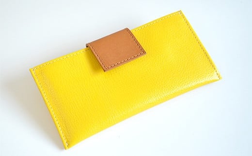 スマート長財布(シュリンクレザー・イエロー) BK007福岡県大木町78000衣類・装飾品・工芸品財布