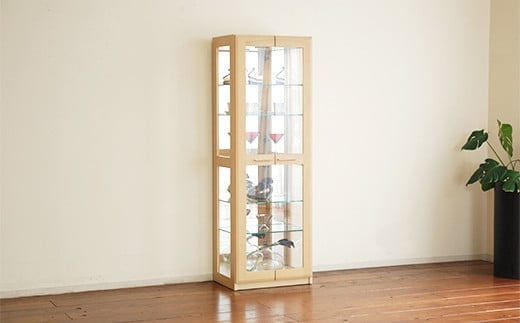 【開梱・設置】ハックル キュリオケース59cm ナチュラル AL177福岡県大木町300000衣類・装飾品・工芸品その他 装飾品・工芸品