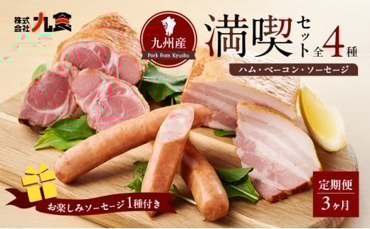 ふるさとセットR ハム ソーセージ 4種 【3ヶ月定期便】佐賀県鳥栖市34000肉加工肉(ハム・ソーセージ等)