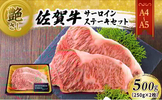 佐賀牛 艶さし!【A4〜A5】佐賀牛サーロイン ステーキ セット 500g(250gx2枚) 肉 お肉 牛肉 和牛 牛 ※配送不可:離島佐賀県鳥栖市19000肉豚肉