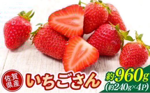 いちご 佐賀県産 いちごさん 約960g (約240g×4パック) イチゴ 果物 ※配送不可:北海道、沖縄県、離島佐賀県鳥栖市15000果物・フルーツいちご