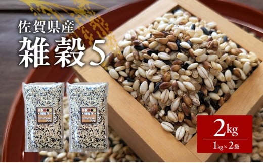 米 【雑穀5】 1kg×2袋 2kg 五穀米 佐賀県産 五つ星お米マイスター監修 食物繊維 キラリモチ ダイシモチ 雑穀ご飯 もち麦 黒米ご飯 黒米 玄米 お米 コメ こめ ※配送不可:離島佐賀県鳥栖市9000米
