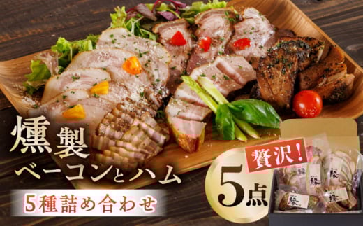 燻製 ベーコン・ハム 5種詰め合わせ ベーコン ハム スペアリブ 燻製 スモーク 詰合せ 熊本県 特産品 5点 セット 豚肉 肉 ポーク 深燻 おかず ワイン や お酒 に合う おつまみ くんせい くん製
