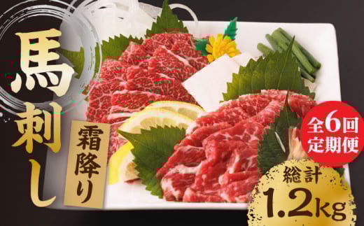 【6回定期便】霜降り馬刺し 計200g(2pc)+タレ小【馬刺しの郷 民守】 馬刺し 霜降り馬刺し 霜降り 100g×2パック 専用タレ付き 馬肉 桜肉 馬 肉 ヘルシー 赤身 便利 小分け 2パック タレ付き