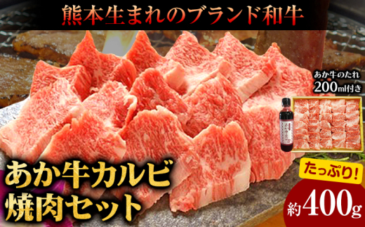 肉 和牛 あか牛カルビ焼肉用400g(あか牛のたれ付き)たれ 200ml 熊本 長洲町 あか牛 赤牛 三協畜産《60日以内に出荷予定(土日祝除く)》熊本県長洲町19500肉牛肉