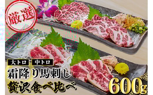 霜降り大トロ・中トロ馬刺し 贅沢食べ比べセット 600g 馬刺し 霜降り 大トロ 中トロ 贅沢 食べ比べ セット 小分け 馬肉 馬 生食用 肉刺し 高級 桜屋 熊本 阿蘇 南小国町 熊本県南小国町50000肉