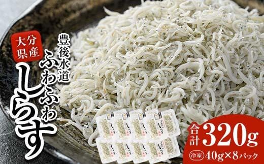 豊後水道産 ふわふわしらす (合計320g・40g×8袋) 冷凍 白洲 しらす 詰め合わせ 丼ぶり 魚 さかな ご飯 ごはん 炒飯 チャーハン パスタ スパゲティ サラダ 国産 大分県 パック 【CT02】【 (有)高