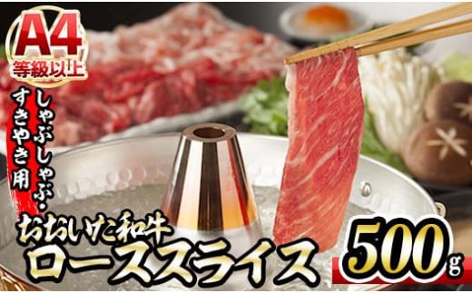 おおいた和牛 ローススライス (500g) 国産 牛肉 肉 霜降り 低温熟成 A4 和牛 ブランド牛 ロース すき焼き しゃぶしゃぶ 冷凍 大分県 佐伯市 【DH193】【(株)ネクサ】大分県佐伯市21000肉牛肉