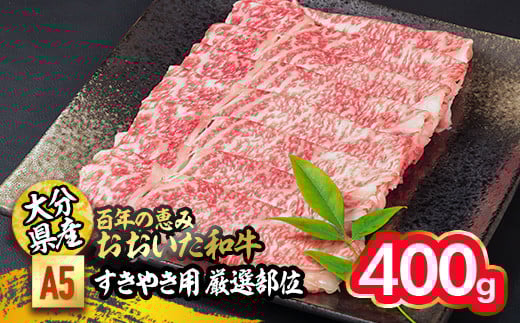 百年の恵み おおいた和牛 A5 すき焼用 厳選部位 (400g) 国産 牛肉 肉 霜降り ロース 肩ロース もも 肩 和牛 ブランド牛 すき焼き 冷凍 大分県 佐伯市 【FS02】【 (株)トキハインダストリー】大分