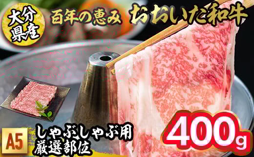 百年の恵み おおいた和牛 A5 しゃぶしゃぶ用 厳選部位 (400g) 国産 牛肉 肉 霜降り ロース 肩ロース もも 肩 和牛 ブランド牛 しゃぶしゃぶ 冷凍 大分県 佐伯市 【FS04】【 (株)トキハインダスト