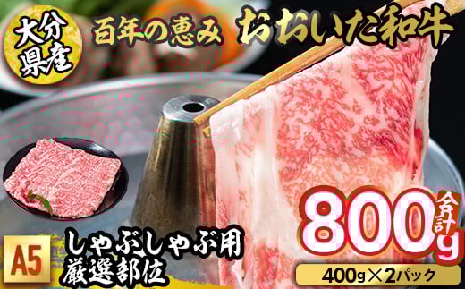 百年の恵み おおいた和牛 A5 しゃぶしゃぶ用 厳選部位 (800g) 国産 牛肉 肉 霜降り ロース 肩ロース もも 肩 和牛 ブランド牛 しゃぶしゃぶ 冷凍 大分県 佐伯市  【FS05】【 (株)トキハインダスト