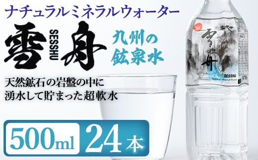 ナチュラル ミネラル ウォーター 雪舟 500ml (計24本) 国産 鉱泉水 お水 ドリンク 大自然 天然 料理 健康 維持 防災 常温 保存 単品【HD248】【さいき本舗 城下堂】大分県佐伯市30000お茶・飲料水