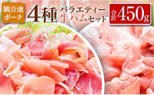 ◆観音池ポーク4種バラエティー生ハムセット(合計450g)宮崎県11000肉加工肉(ハム・ソーセージ等)