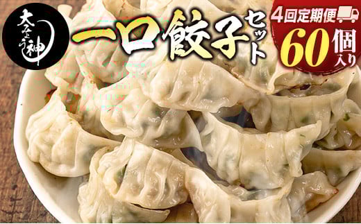 ◇<定期便・全4回>「一口餃子の大明神」一口餃子セット 1箱(60個入り) 毎月お届け宮崎県76000鍋セット・総菜・加工食品総菜