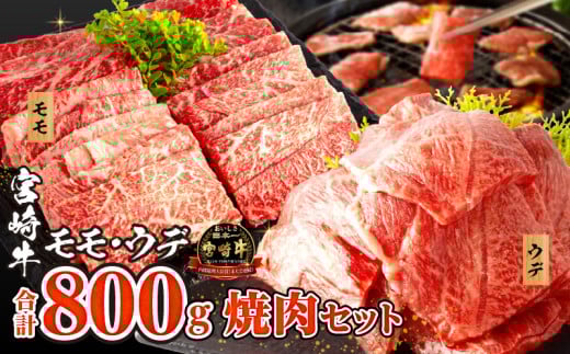 宮崎牛 モモ ウデ 焼肉 セット 各400g 合計800g_M132-012_02宮崎県宮崎市18000肉牛肉