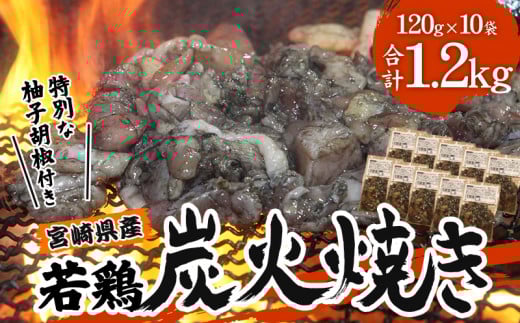 宮崎の名店「小料理ひゅう」県産若鶏炭火焼き冷凍パック 120g×10袋 鶏肉 肉 お肉 鶏 鶏もも モモ肉 むね肉 ムネ ムネ肉 鶏むね 鶏むね肉 鶏もも肉 炭火焼き 炭火焼 若鶏 宮崎県産 宮崎 国産