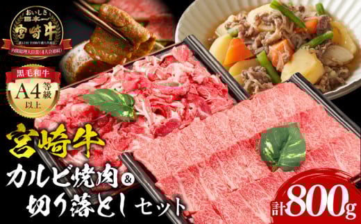 宮崎牛カルビ焼肉・切り落としセット_M243-002宮崎県宮崎市21000肉牛肉