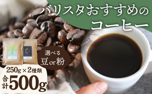 《粉》バリスタおすすめのコーヒー 250g×2種類 計500g_M200-005_01_p宮崎県宮崎市13000お茶・飲料コーヒー・紅茶