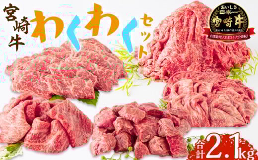 宮崎牛わくわく2.1kgセット_M241-003宮崎県宮崎市70000肉牛肉