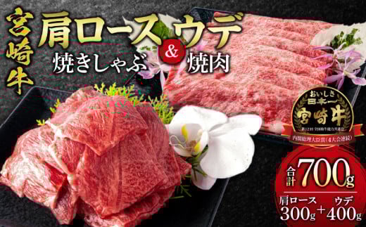 宮崎牛肩ロース焼きしゃぶ300g 宮崎牛ウデ焼肉400g_M132-031宮崎県宮崎市17000肉牛肉