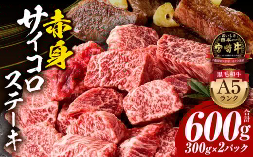 宮崎牛A5ランク 赤身サイコロステーキ600g_M243-026宮崎県宮崎市18000肉牛肉