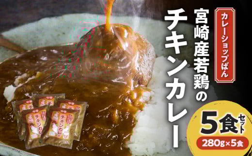 カレーショップばん 宮崎産若鶏のチキンカレー5食セット_M280-001宮崎県宮崎市14000鍋セット・総菜・加工食品総菜