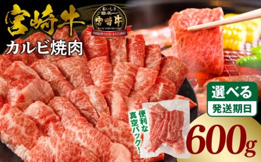 《2026年1月発送》宮崎牛カルビ(バラ)焼肉 合計600g_M365-001-02-jan宮崎県宮崎市15000肉牛肉