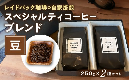 レイドバック珈琲の自家焙煎スペシャルティコーヒーブレンド250g×2種セット(豆)_M326-003_01宮崎県宮崎市13000お茶・飲料コーヒー・紅茶