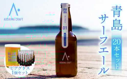 青島サーフエール20本・ビアグラス1個セット_M336-004宮崎県宮崎市61000酒・アルコールビール・発泡酒