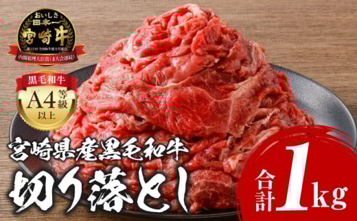 宮崎牛 切り落とし 1kg_M243-018宮崎県宮崎市16000肉牛肉