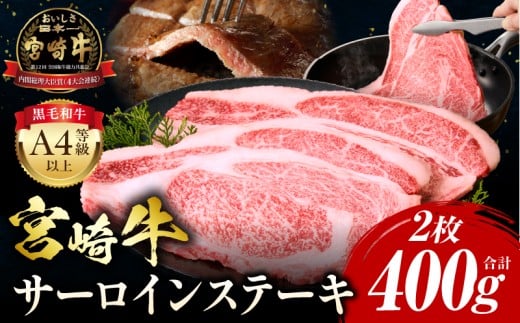 【2025年12月発送】宮崎牛 サーロインステーキ 2枚 合計400g_M243-006-dec宮崎県宮崎市18000肉牛肉