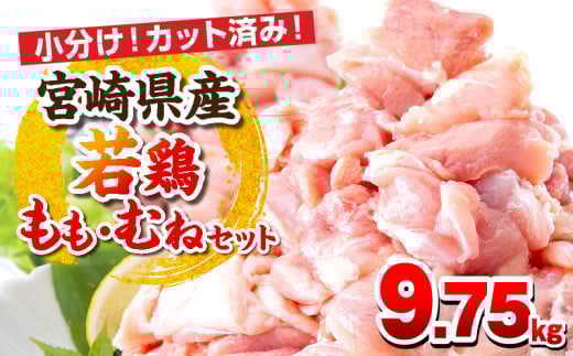 【2月発送予定】宮崎県産若鶏 もも肉・むね肉セット 9.75kg_M146-017-02_feb宮崎県宮崎市52000肉鶏肉