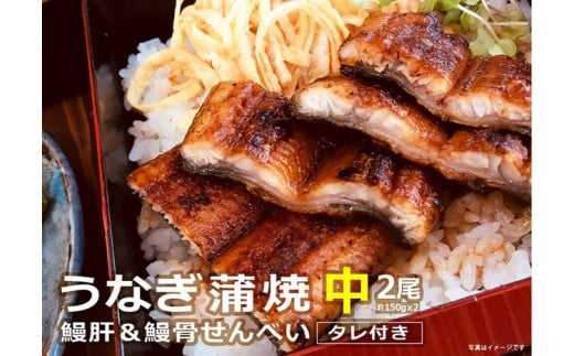 うなぎ蒲焼(中サイズ)2尾 〜鰻肝&鰻骨せんべい付き〜宮崎県綾町18000魚介・海産物うなぎ
