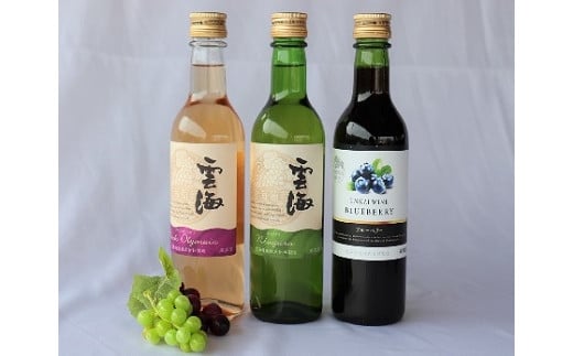 雲海ワイン お試しミニボトル 3種類 白 ブルーベリー 飲みやすい 甘口 ワイン 少量 360ml宮崎県綾町17000酒・アルコールワイン