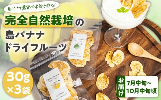 【先行受付】島バナナ農家が本気で作る完全自然栽培の島バナナドライフルーツ 30g×3袋(7月中旬〜10月中旬頃発送) W029-011u鹿児島県和泊町8000果物・フルーツその他 果物・フルーツ