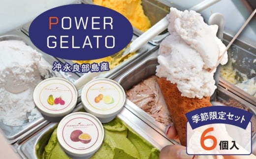 POWER GELATO 沖永良部島産(季節限定セット6個入り) W066-002-01鹿児島県和泊町16000菓子・スイーツアイス・ジェラート