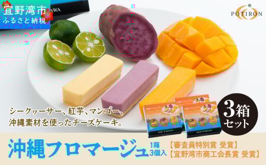 沖縄フロマージュ(3個入)3箱セット【審査員特別賞 受賞】【宜野湾市商工会長賞 受賞】沖縄県宜野湾市15000菓子・スイーツケーキ・カステラ