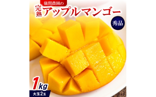 <2026年6月下旬から順次発送・贈答用>儀間農園の完熟アップルマンゴー 秀品1kg(大玉2玉)【1672922】沖縄県中城村17000果物・フルーツマンゴー・パイナップル
