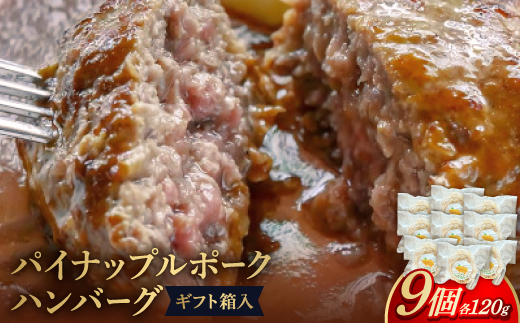 パイナップルポーク ハンバーグ 9個 ギフト箱入【1641141】沖縄県与那原町11000肉豚肉