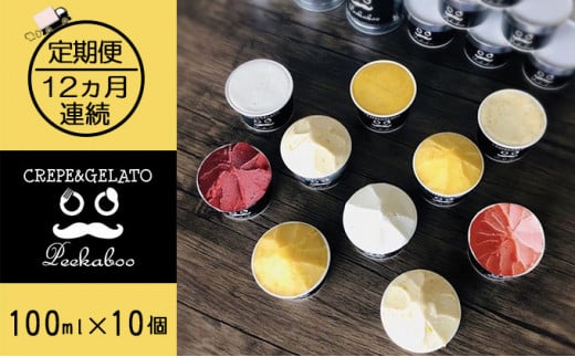 【12ヶ月定期便】日高町産フルーツほおずき使用プレミアム生乳ジェラート食べ比べセットE(10個入り)北海道日高町180000菓子・スイーツアイス・ジェラート