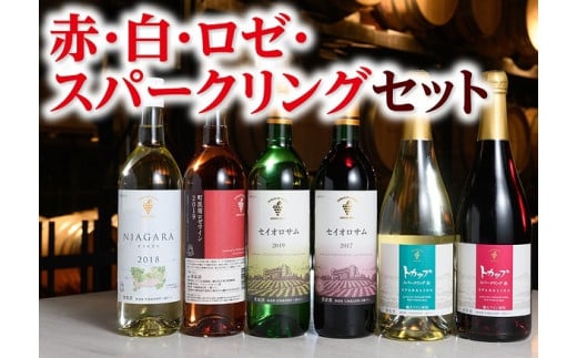 十勝ワイン 赤・白・ロゼ・スパークリング6本セット 赤ワイン 白ワイン スパークリングワイン お祝い ディナー パーティー北海道池田町42100酒・アルコールワイン